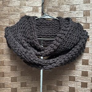 Handmade Black Knit Infinity Scarf